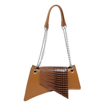 Cartera Cuadrada de Cuero Brillante con Patrón de Piedra para Mujer - Image 9