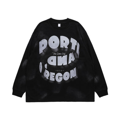 Camiseta Manga Larga Hombre Estilo Retro Distressed Suelta - Image 6