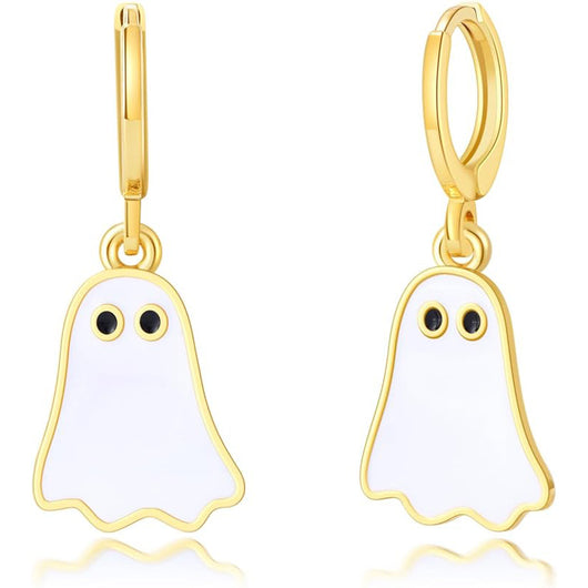 Aretes de Aro con Fantasma Dorado para Halloween - Image 18