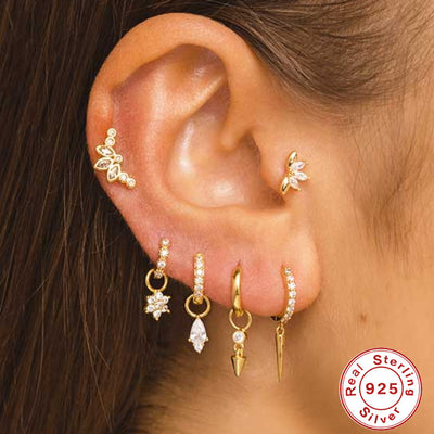 Aretes de Plata 925 Libélula con Diamantes y Ojo de Caballo