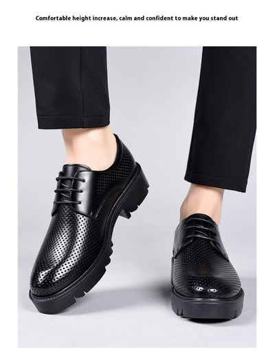 Zapatos de Cuero Cowhide Transpirables con Aumento de Altura para Hombre - Image 12