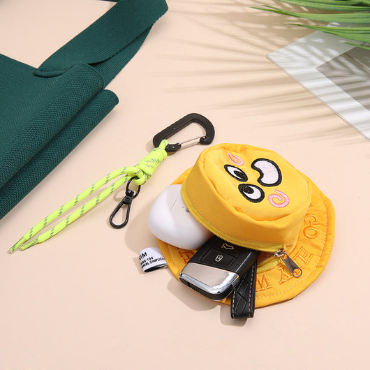 Bolsa Portaauriculares con Diseño de Carita Sonriente - Llavero Compacto - Image 2