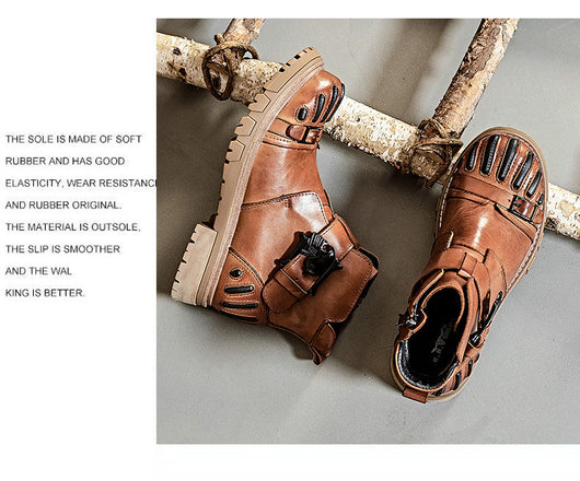 Botas Martin de Cuero para Hombre - Estilo Punk Rock con Suela Industrial - Image 14