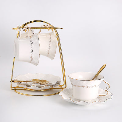 Juego de Té de la Tarde Porcelana Británica con Flores - Image 4