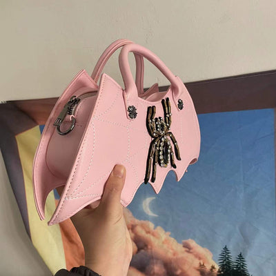 Bolsa Tote Gótica con Diseño de Telaraña y Murciélagos Vintage - Image 7