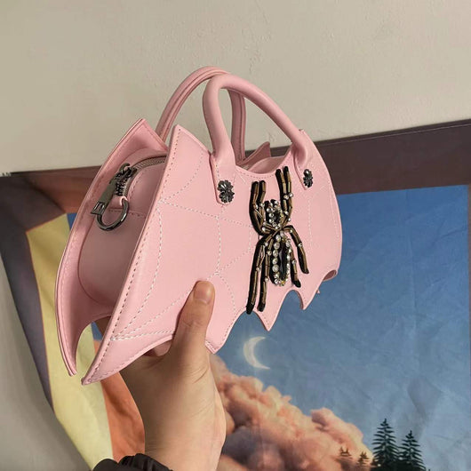 Bolsa Tote Gótica con Diseño de Telaraña y Murciélagos Vintage - Image 7