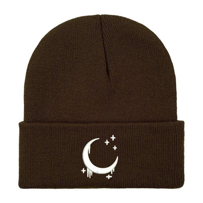 Gorro de Lana Tejido con Diseño de Luna y Estrellas para Otoño Invierno - Image 14