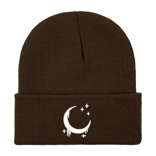 Gorro de Lana Tejido con Diseño de Luna y Estrellas para Otoño Invierno - Image 14