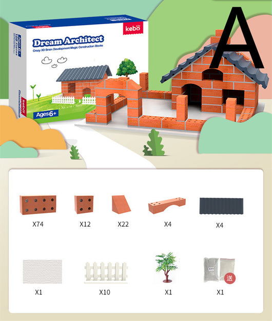 Bloques de Construcción Educativos para Niños - Casa DIY Simulada Hecha a Mano - Image 8