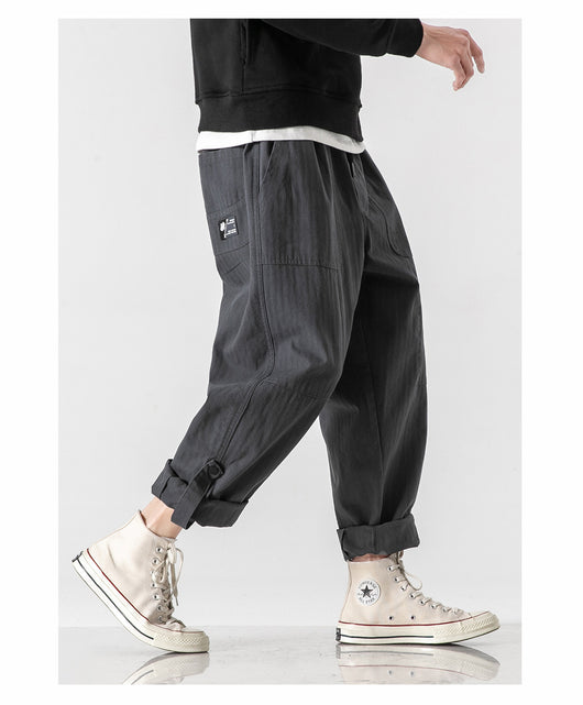 Pantalones Casuales Holgados con Detalles de Patchwork para Hombre - Image 13