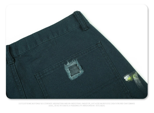 Jeans Anchos Desgastados con Diseño Graffiti Splash de Pintura Artesanal - Image 24