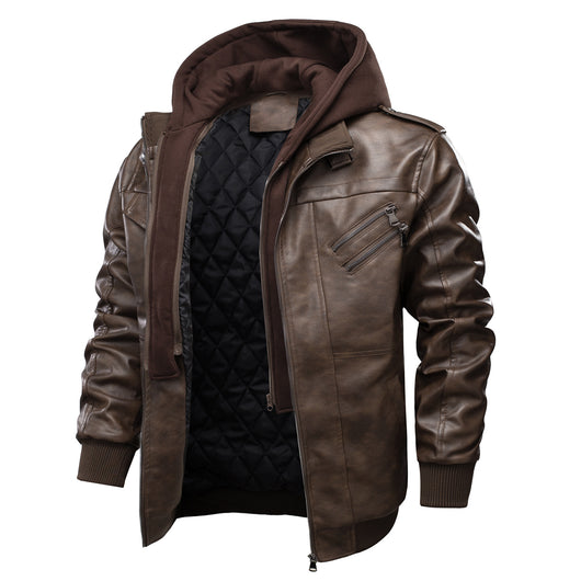 Chaqueta de Cuero PU Estilo Motociclista para Hombre - Image 3