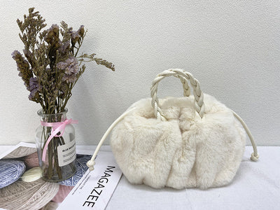 Bolso Nube Plisado en Cuero y Visón - Image 11