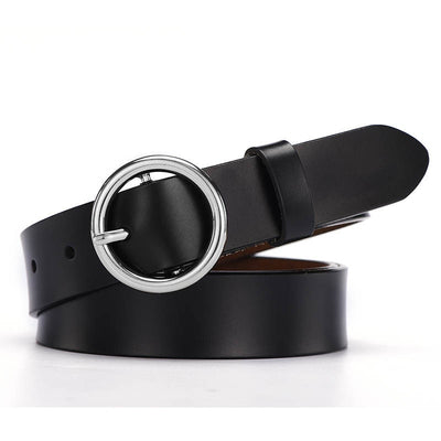 Cinturón de Cuero Ancho para Mujer con Hebilla Redonda - Estilo Casual y Versátil - Image 14