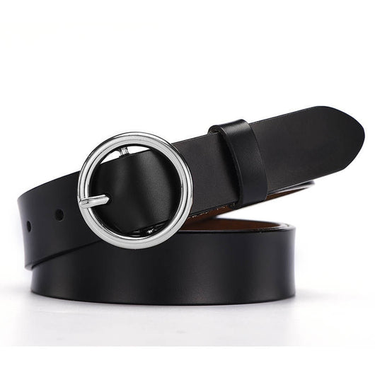 Cinturón de Cuero Ancho para Mujer con Hebilla Redonda - Estilo Casual y Versátil - Image 14