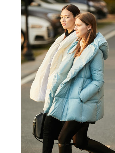 Chaqueta de Plumas de Pato Blanca con Capucha Ligera - Image 11