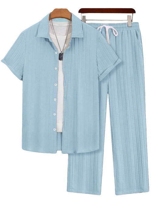 Conjunto de Pantalón y Camisa Suelta Casual para Hombre Talla Grande - Image 7