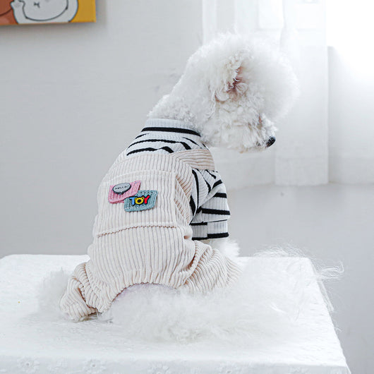 Mono Overol a Rayas para Mascotas - Diseño Clásico Blanco y Negro con Bolsillo - Image 15