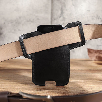 Bolsa Cinturón para Celular de Cuero Crazy Horse - Resistente para Actividades Outdoor - Image 3