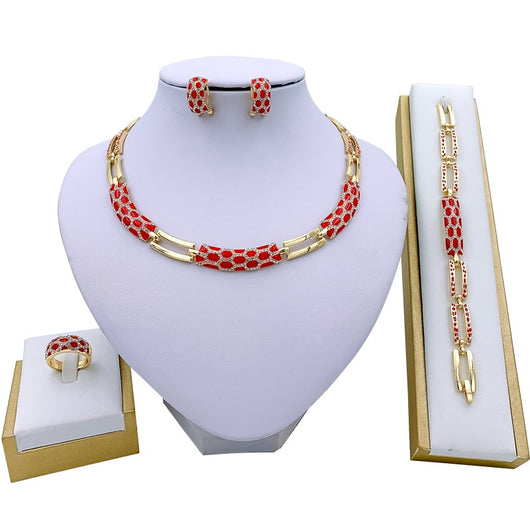 Juego de Aretes y Collar de Diamantes Estilo Coreano - Image 3