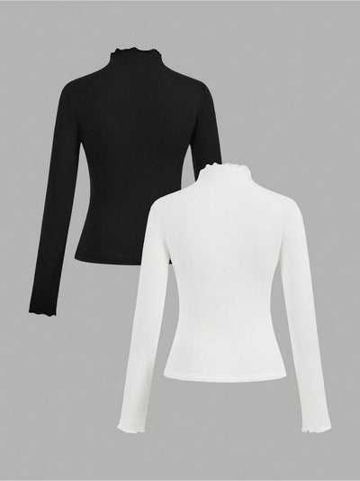 Blusa Ajustada de Punto con Volantes - Image 10