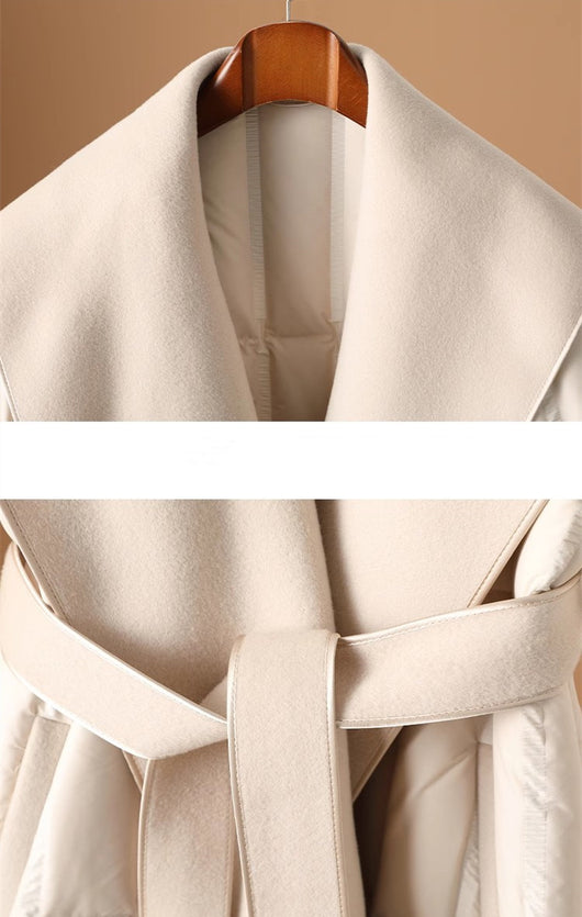 Abrigo de Plumón de Pato Blanco para Mujer - Calidez Premium - Image 19