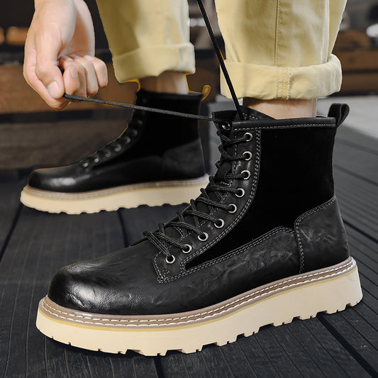 Botas de Trabajo Altas Estilo Británico para Hombre