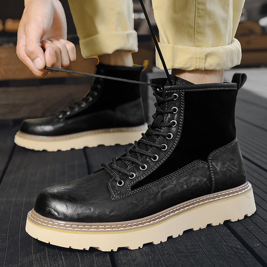 Botas de Trabajo Altas Estilo Británico para Hombre