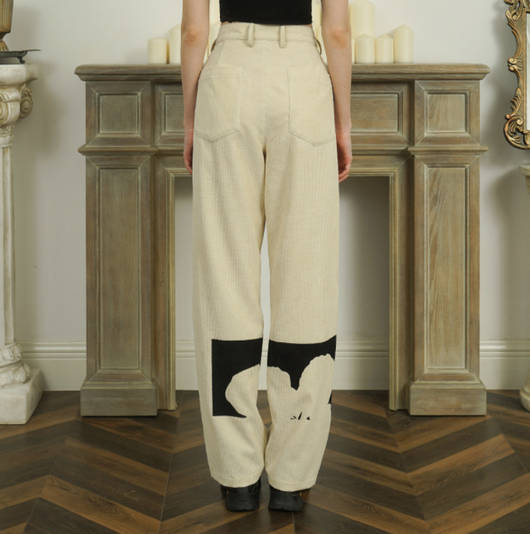 Pantalones Casuales Rectos con Estampado Moderno - Image 3