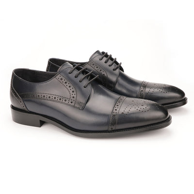 Zapatos Oxford de Cuero Tallado para Hombre - Estilo Brogue Ejecutivo - Image 16