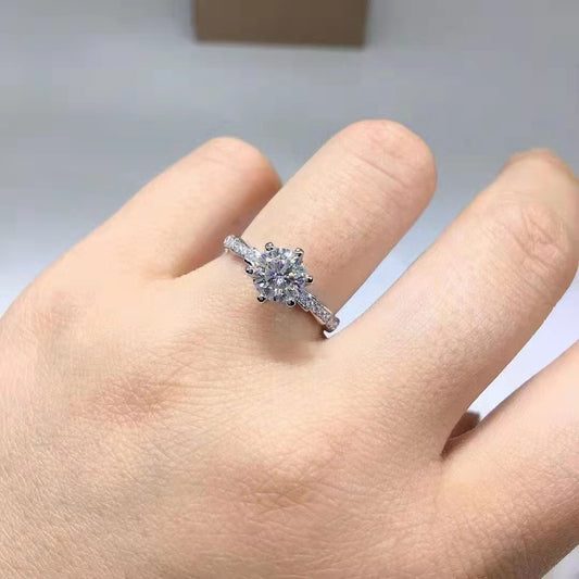 Anillo de Pareja Moissanita Diseño Serpiente Seis Garras