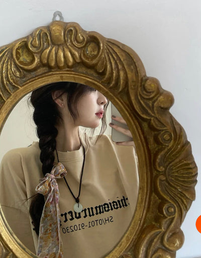 Camiseta Oversize Retro Cuadros Estilo Americano para Mujer - Image 8