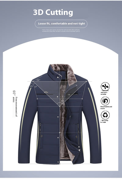 Abrigo Acolchado de Algodón para Papá - Chaqueta Cálida Otoño Invierno - Image 15