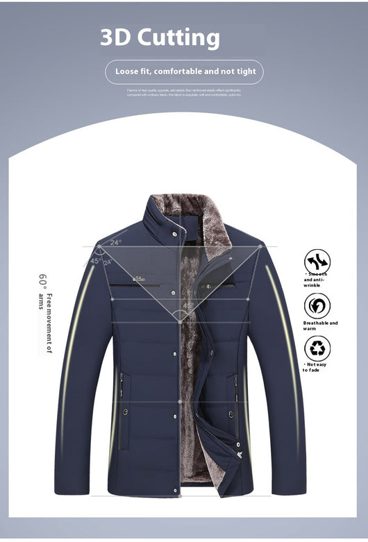 Abrigo Acolchado de Algodón para Papá - Chaqueta Cálida Otoño Invierno - Image 15