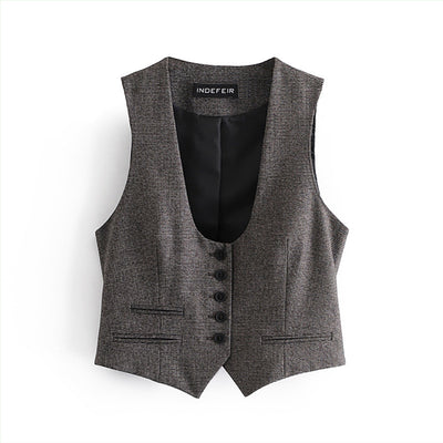 Conjunto de Tres Piezas Estilo K-pop: Blazer, Chaleco y Falda Plisada - Image 4