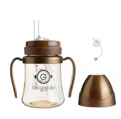 Vaso Infantil Coreano Grosmimi 300ml con Pajita - PPSU Ecológico Antiderrames