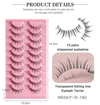 Pestañas Postizas Transparentes con Hilo de Pesca Natural - 10 Pares Efecto Cruzado - Image 13