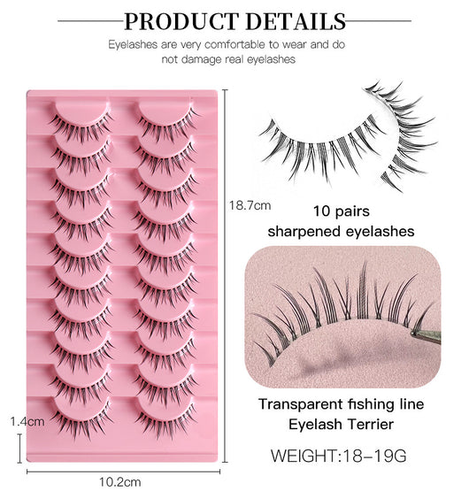 Pestañas Postizas Transparentes con Hilo de Pesca Natural - 10 Pares Efecto Cruzado - Image 13