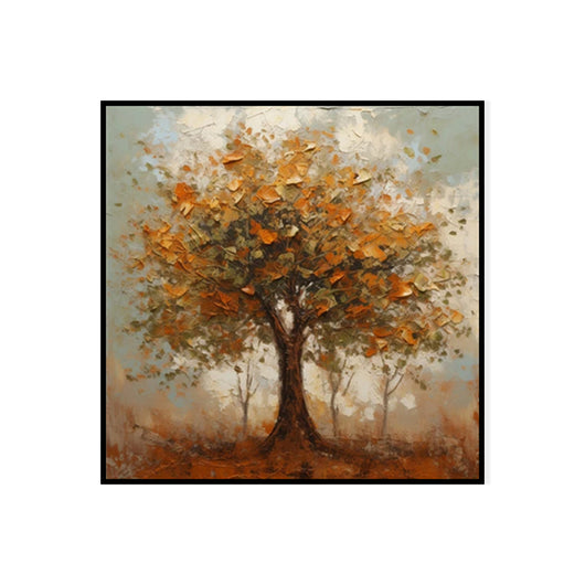 Cuadro Abstracto Otoño Moderno - Lienzo Óleo Tonos Naranjas Decorativo - Image 5
