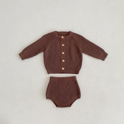 Conjunto de Abrigo Cardigan Dos Piezas en Algodón para Bebé - Image 3