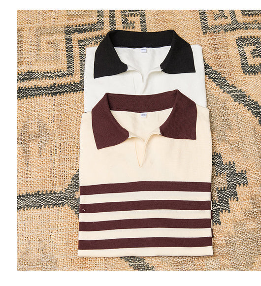 Polo Deportivo Lyocell de Rayas Transpirable con Solapa - Image 11