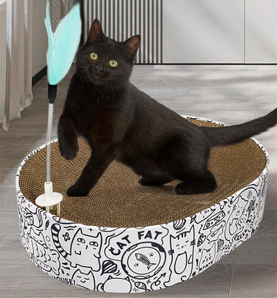 Nido Rascador Ovalado para Gatos con Cartón Corrugado - Image 6