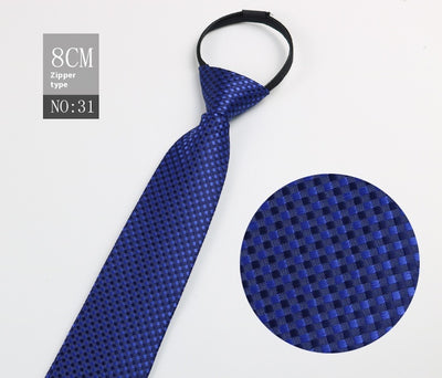 Corbata Negra Rayada Azul con Cierre Rápido - Corbata Ejecutiva Lazy Zip - Image 117