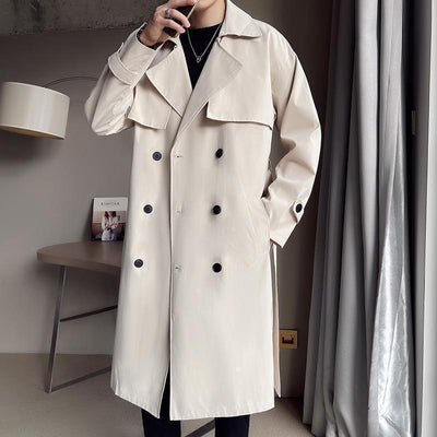 Abrigo Trench Coat Doble Botonadura Beige para Hombre - Image 6