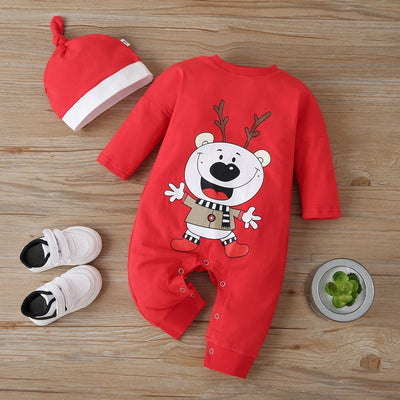 Body Bebé Algodón Manga Larga con Diseño Navideño Patchwork - Image 22