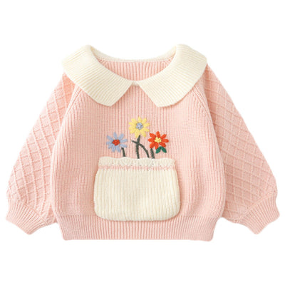Suéter Tejido para Mujer Estilo Occidental con Flor en Solapa y Grosor Reforzado - Image 5
