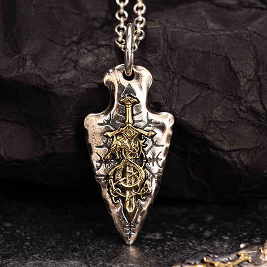 Collar Dragón Vikingo con Incrustaciones de Plata y Cobre - Image 9