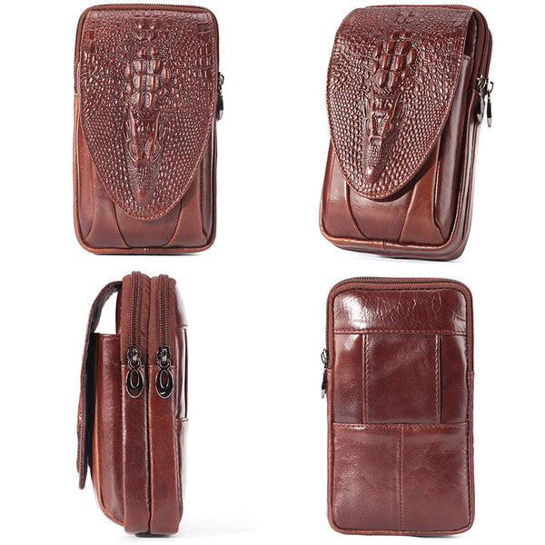 Cartera Vertical de Cuero para Celular con Múltiples Compartimentos