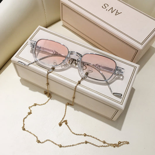 Gafas de Sol Semimontadura con Cadena - Diseño Cóncavo Trendy - Image 8