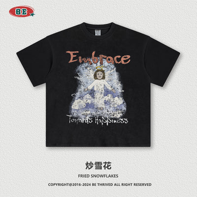 Camiseta Retro Suelta Estampada Manga Corta para Hombre - Image 27